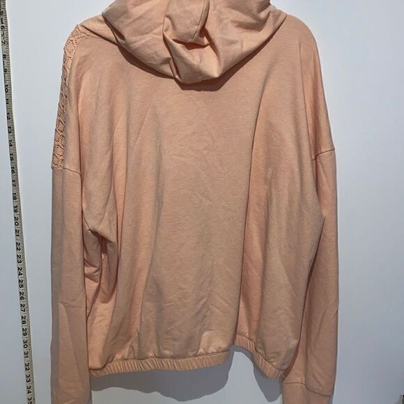 LC Lauren Conrad Women's Pink Lace Sweatshirt Hoodie Plus Size XXL - Picture 6 of 11